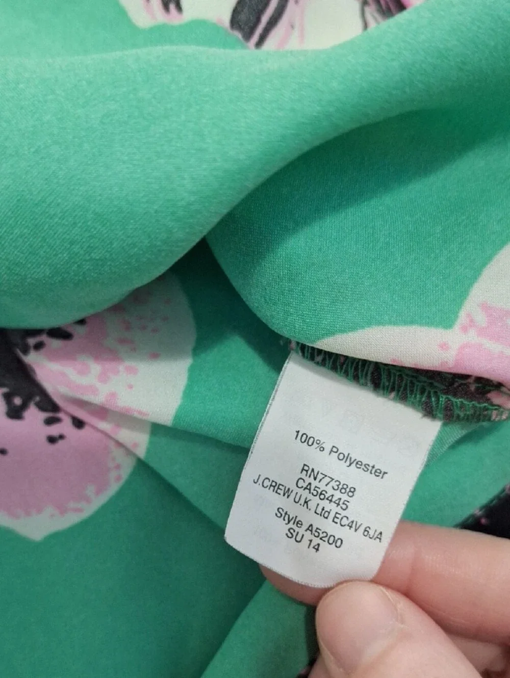 J.Crew Women's Green Punk Floral Open Back Blouse Size Medium